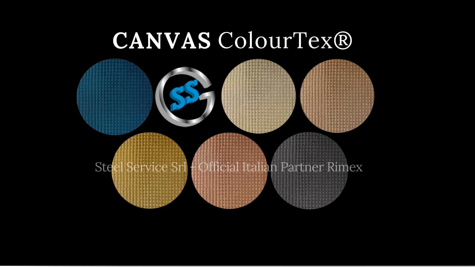 Lamiere bugnate decorative CANVAS, Palette varianti elettro-colorate inox ColourTex delle lamiere inox CANVAS, inox decorato galvanico CANVAS