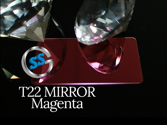 Inox T22 Titanium Magenta Mirror, inox colorato titanio magenta a specchio