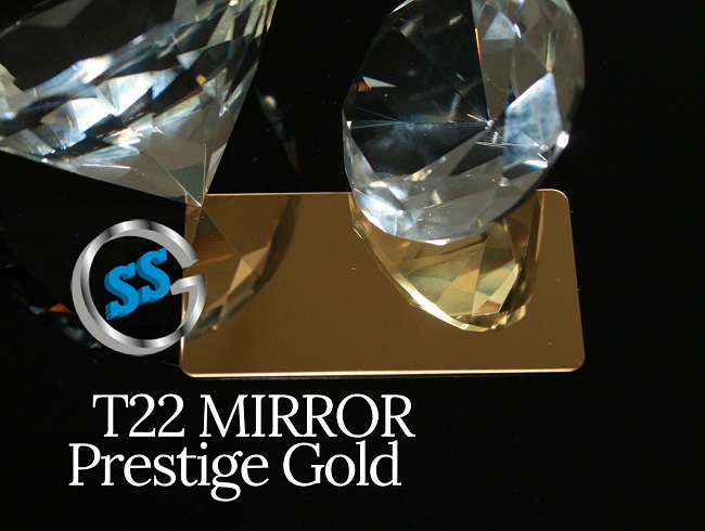Inox T22 Titanium Prestige Gold Mirror, inox colorato titanio oro a specchio