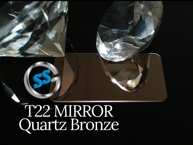 Inox T22 Titanium Quartz Bronze Mirror, inox colorato titanio bronze a specchio