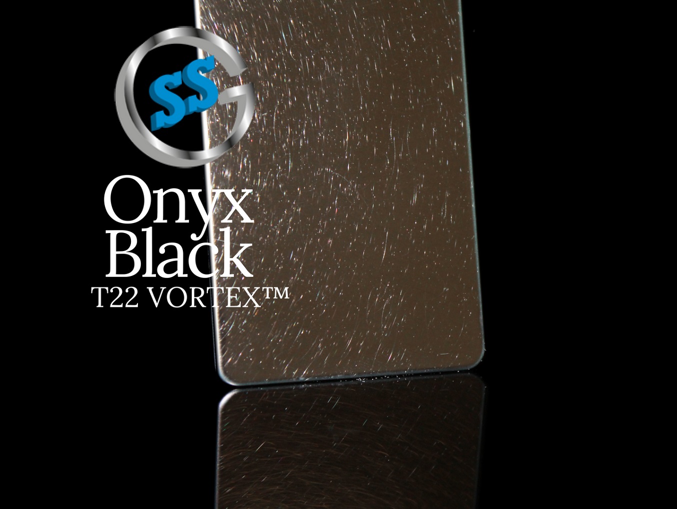 Inox colorato T22 Titanium Black Vortex, inox satinato circolare colorato black, inox vibrato colorato nero