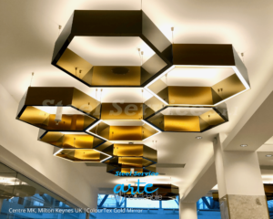 Lampadari Centre MK, Milton Keynes (UK) - ColourTex Gold Mirror - inox rigidizzati e colorati arredo design