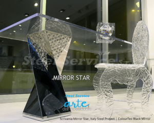 Scrivania Mirror Star by Italy Steel Project - ColourTex Black Mirror - inox rigidizzati e colorati arredo design